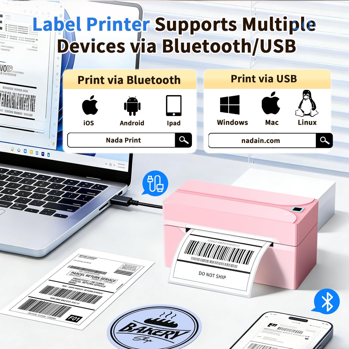 Bluetooth Thermal Label Printer Z2017
