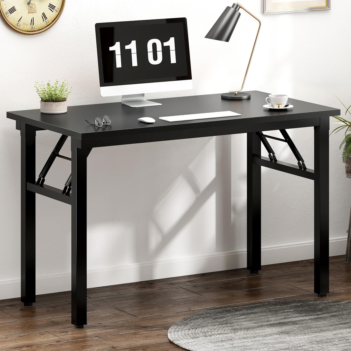 39.4 Inch Black Folding Computer Desk J825136