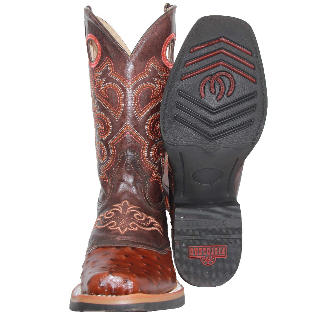 Cowhide Leather Square Toe Western Cowboy Boots J45434
