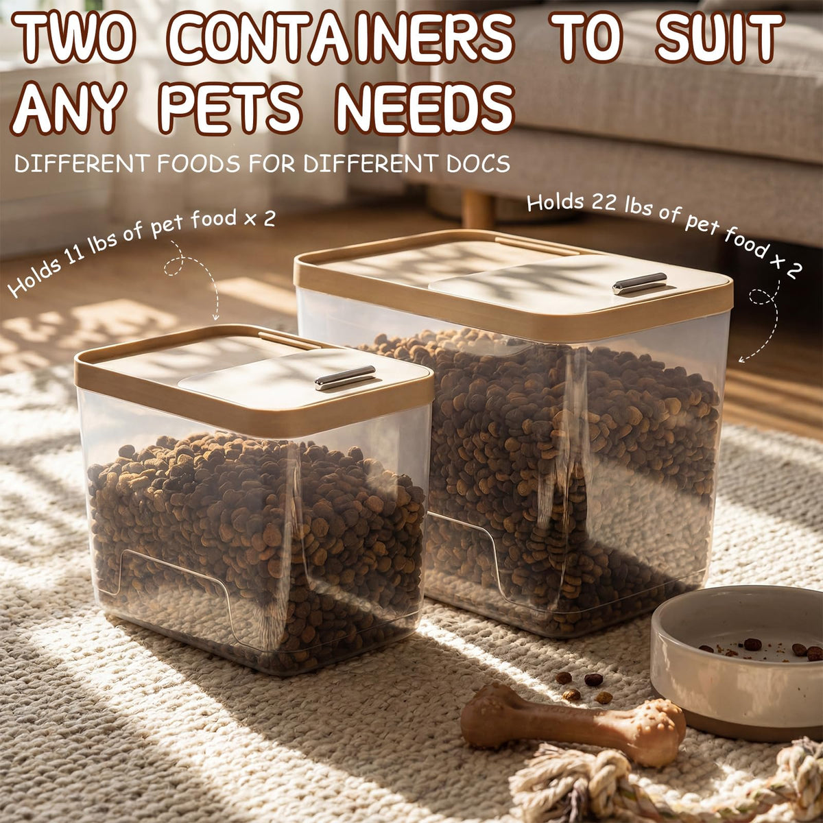 4 Pcs Clear Dog Food Storage Containers L735753