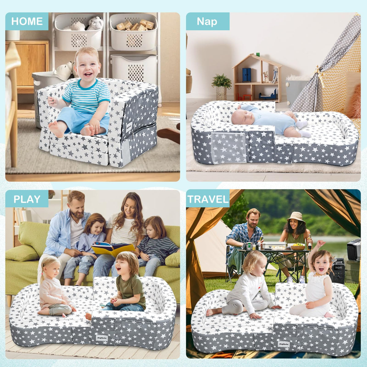 Portable Toddler Travel Bed & Chair 2-in-1 B570368