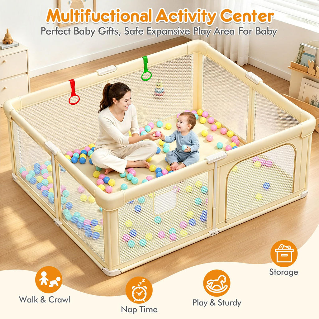 Foldable Baby Playpen with Mat K85612