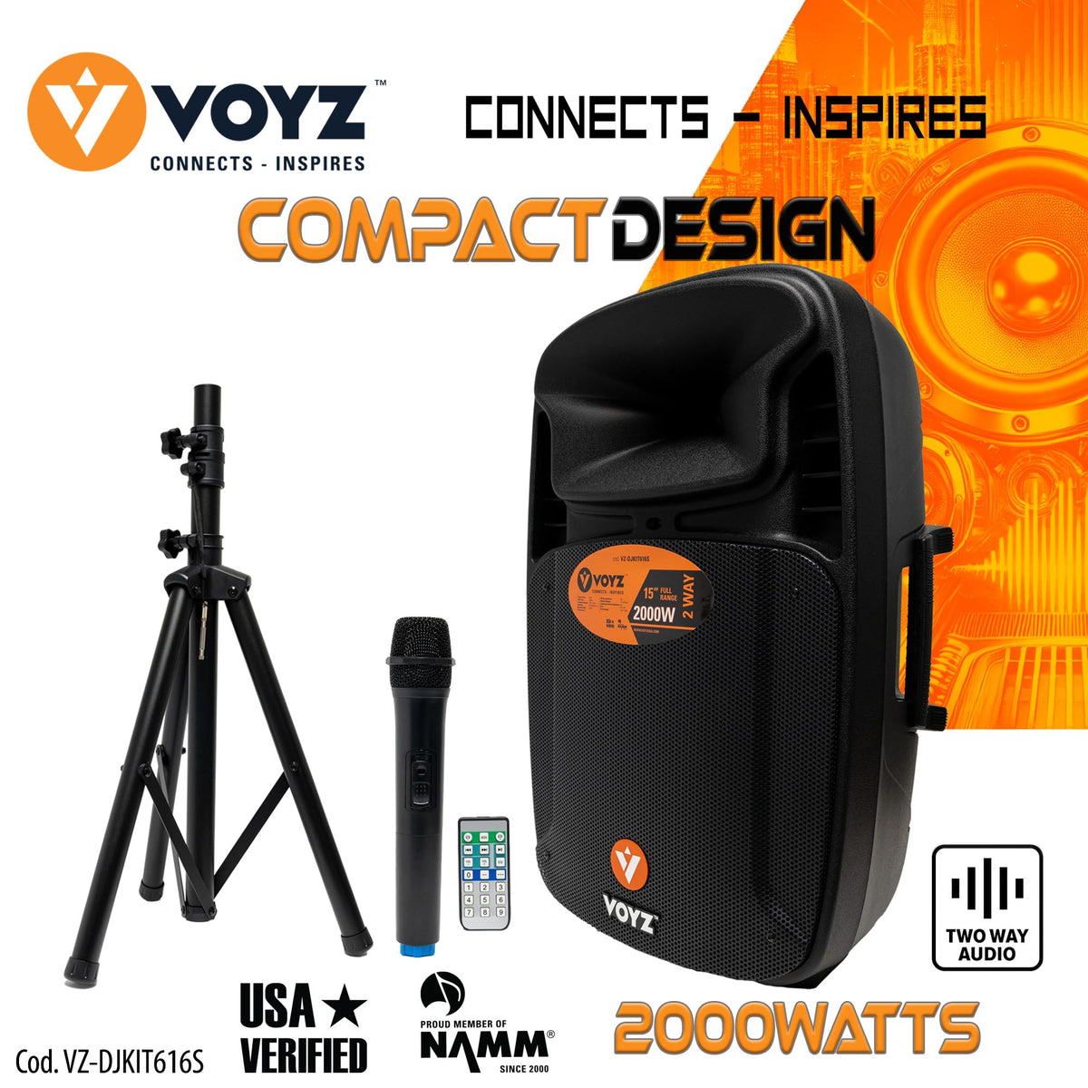 2000 Watt Bluetooth Portable Speaker with Wireless Microphone Q4897