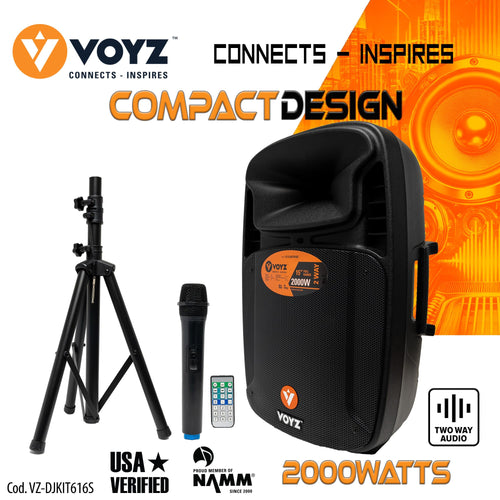 2000 Watt Bluetooth Portable Speaker with Wireless Microphone Q4897