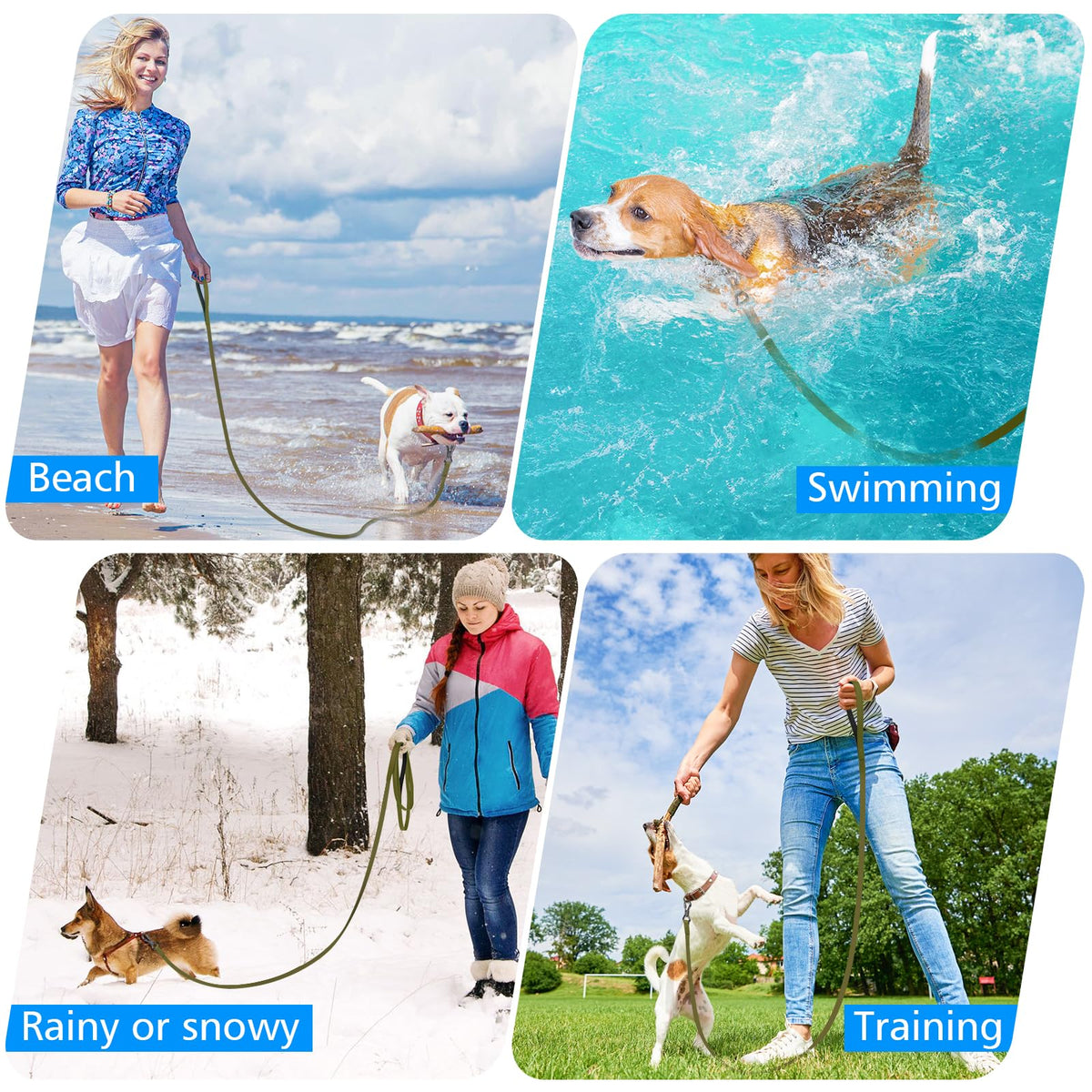 Waterproof 30FT Dog Training Long Leash with Padded Handle Y185