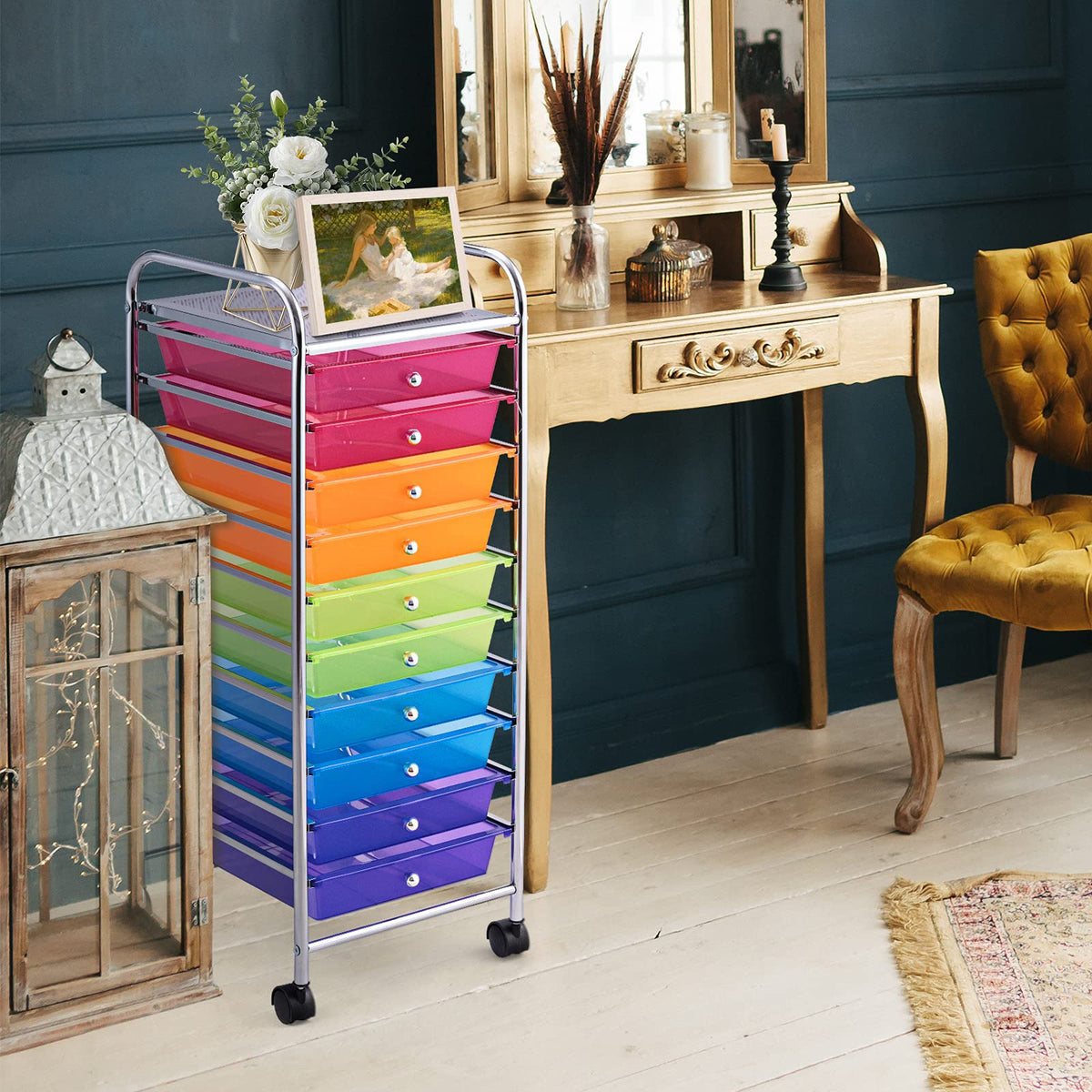 10 Drawer Rolling Storage Cart with Wheels G11190