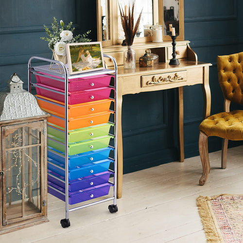 10 Drawer Rolling Storage Cart with Wheels G11190