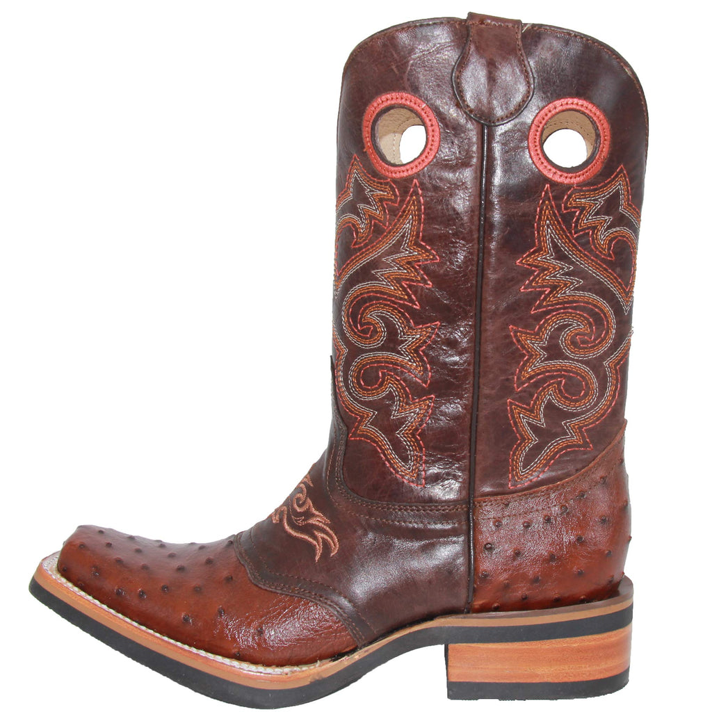 Cowhide Leather Square Toe Western Cowboy Boots J45434