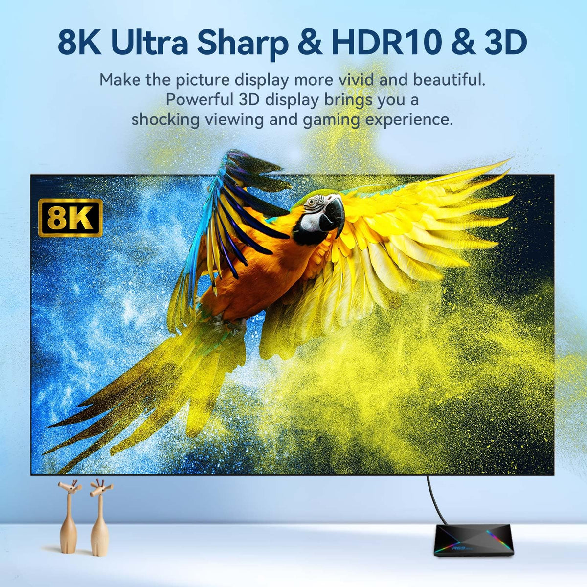Android TV Box 4GB RAM 32GB ROM 4K 8K WIFI6 1000M Ethernet K921