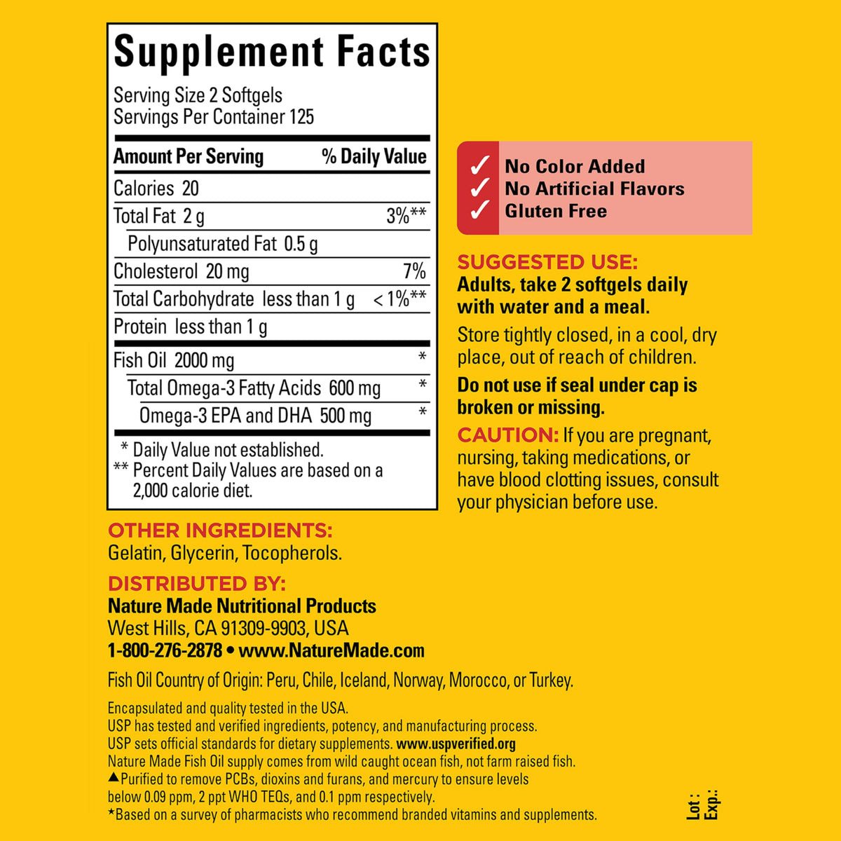 Fish Oil Omega 3 Supplements 1000mg Softgels A72684