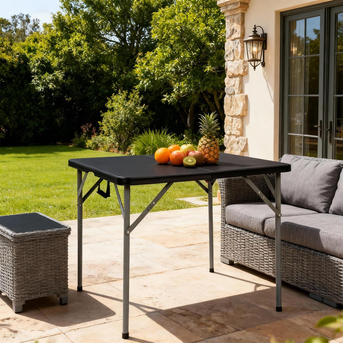 34" Black Folding Card Table W907769