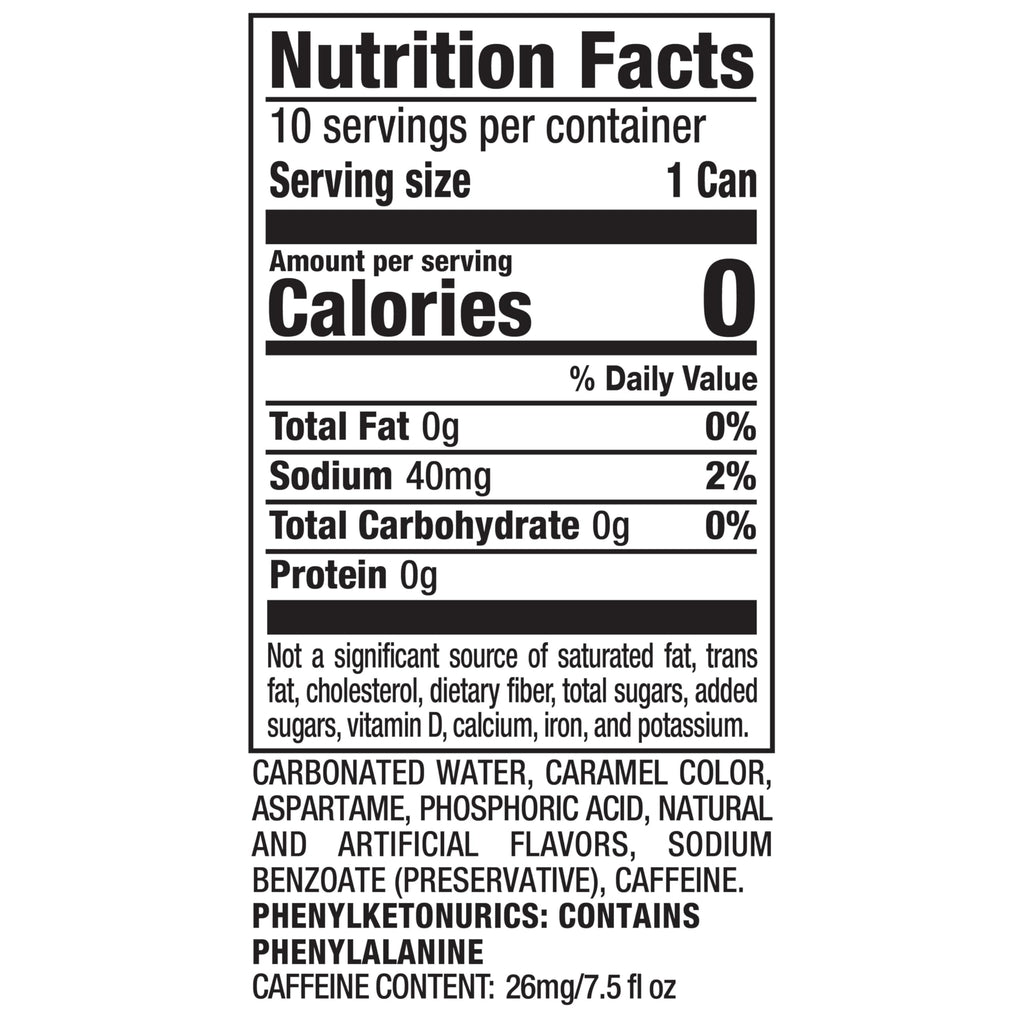Diet Dr Pepper Soda 7.5 fl oz 10 pack K3623