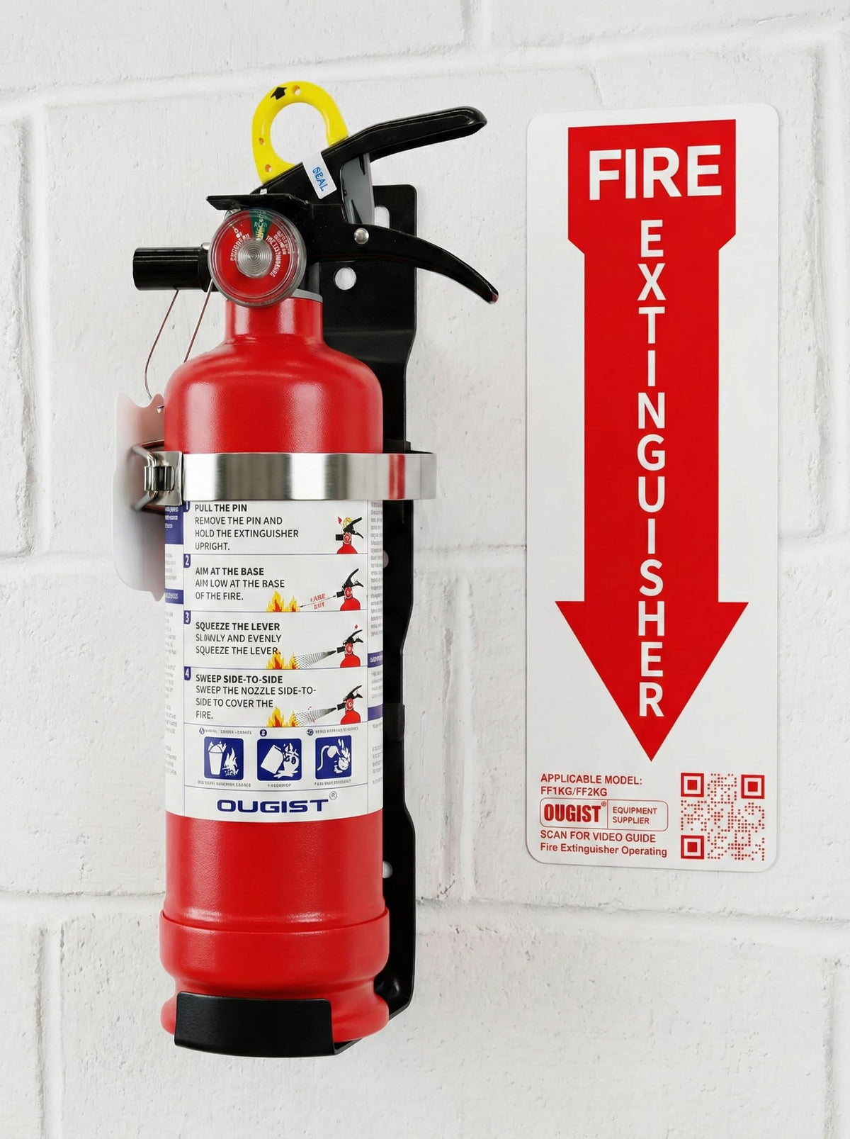 2.5 lb ABC Dry Chemical Fire Extinguisher with Wall Mount C5585