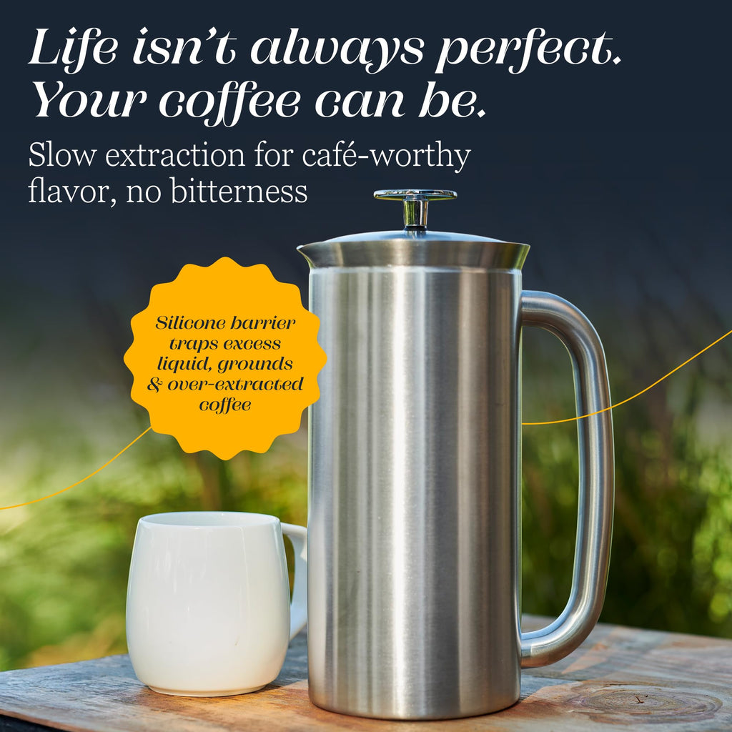 18oz Brushed Stainless Steel French Press R95670