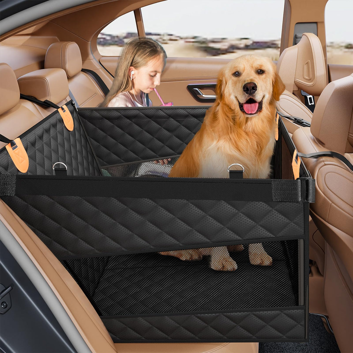 Large Dog Car Seat with Hard Bottom A426827