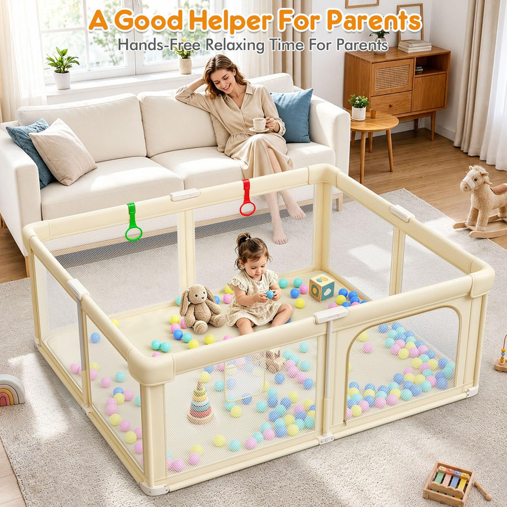Foldable Baby Playpen with Mat K85612