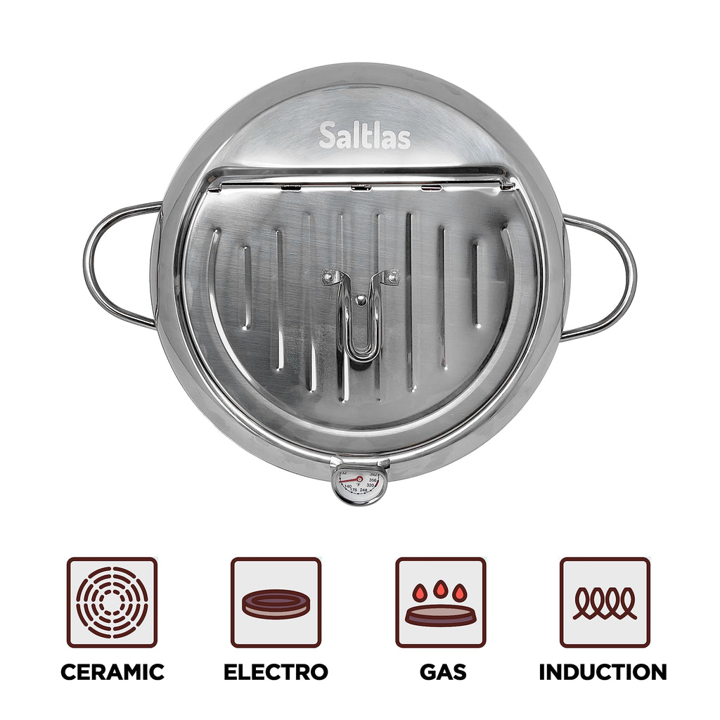 Deep Fryer Pot with Lid, 304 Stainless Steel M7989