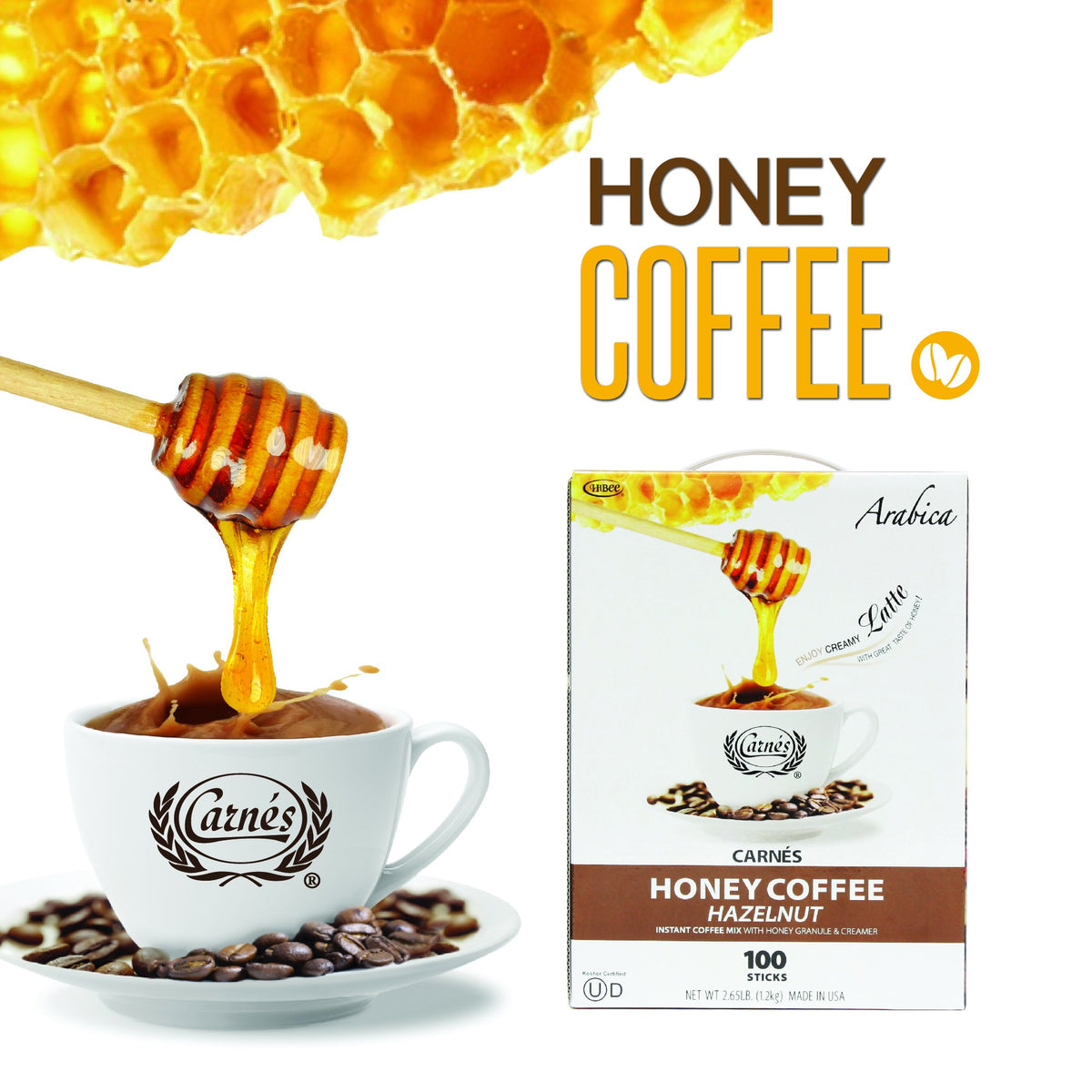 Hazelnut Instant Coffee With Honey, 2.65 Pounds I547