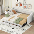 Beige Upholstered Daybed with Trundle and Storage Drawers I6447