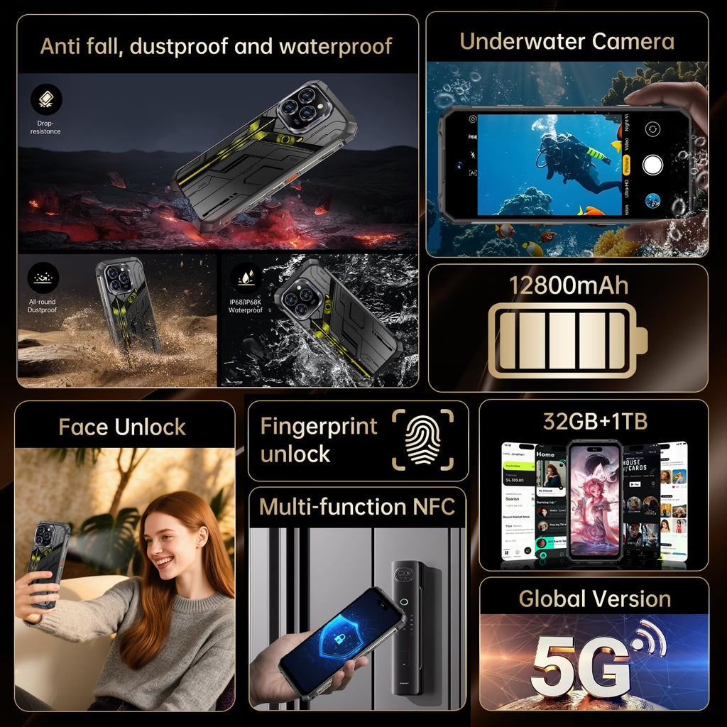 Unlocked Cell Phone 32+1 TB Smartphone 7" HD Screen Android 15 12800mAh M4230