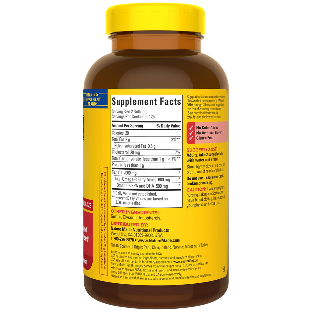 Fish Oil Omega 3 Supplements 1000mg Softgels A72684