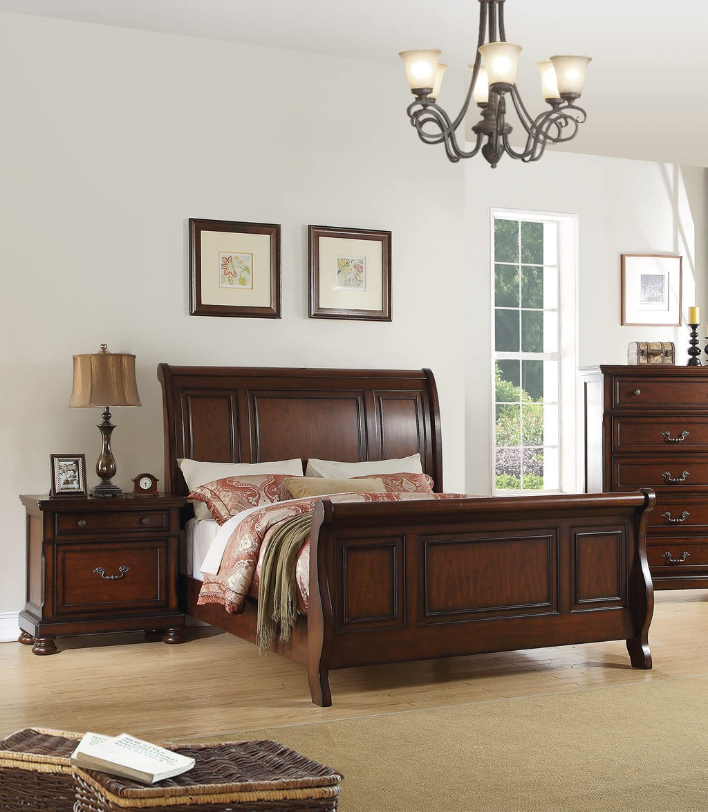 California King Bed Frame Antique Cherry U673