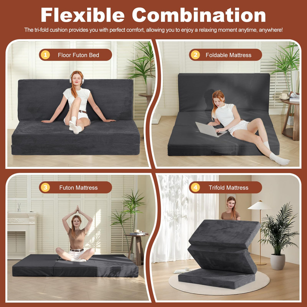 6-Inch Tri-Fold Foldable Mattress C28562
