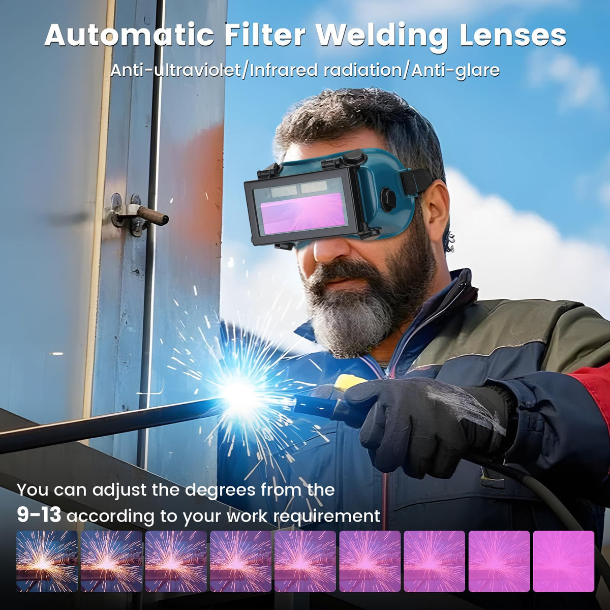Auto-Darkening Welding Goggles with Flip-Up Lens M8123