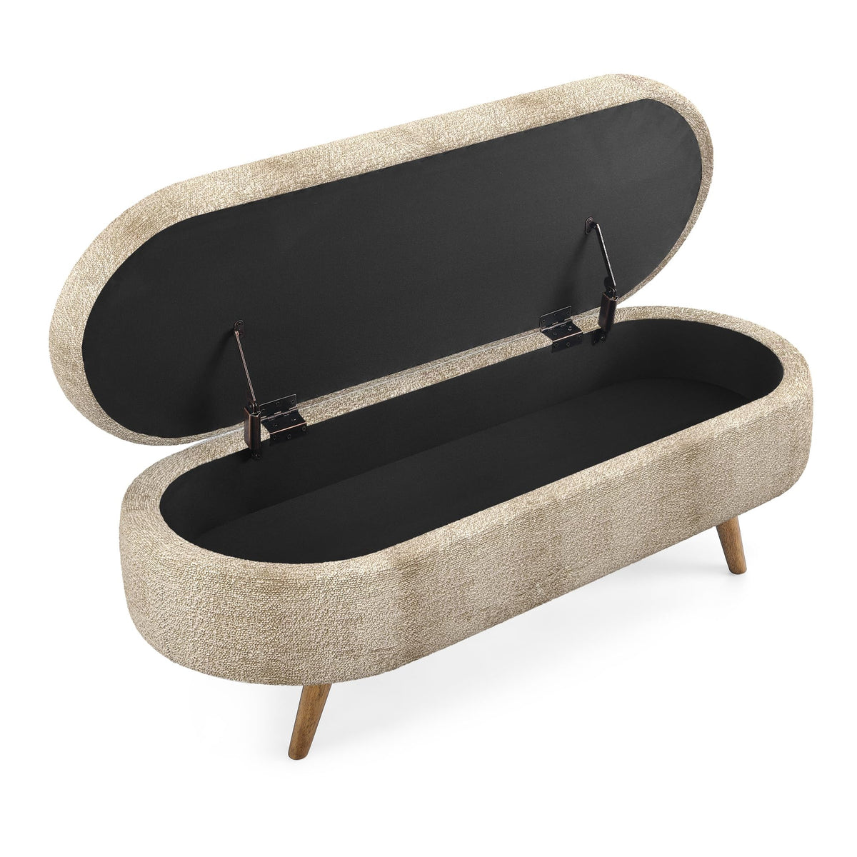 Oval Storage Bench with Rubber Wood Legs B404