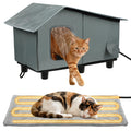 Heated Outdoor Cat House with Escape Door B80932