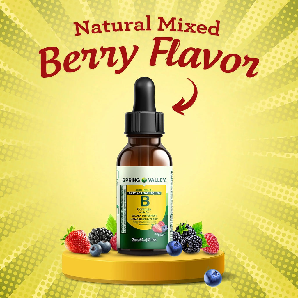 Liquid B-Complex with B12 Sublingual Berry Flavor 2 fl oz E222