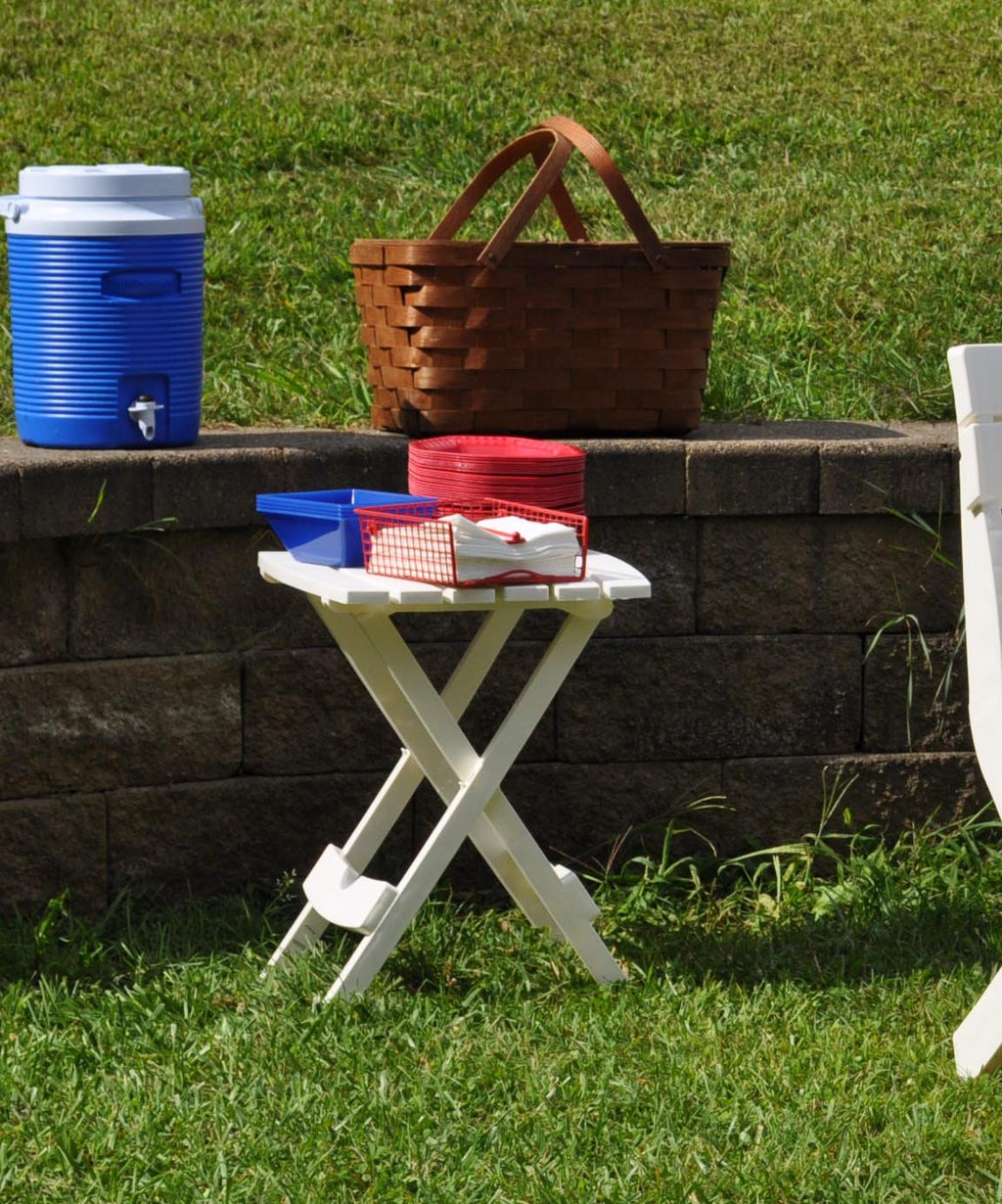 Plastic Quik-Fold Side Table White P101455