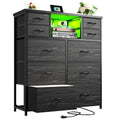 Black 10 Drawer Dresser with LED & Charging Station B767773