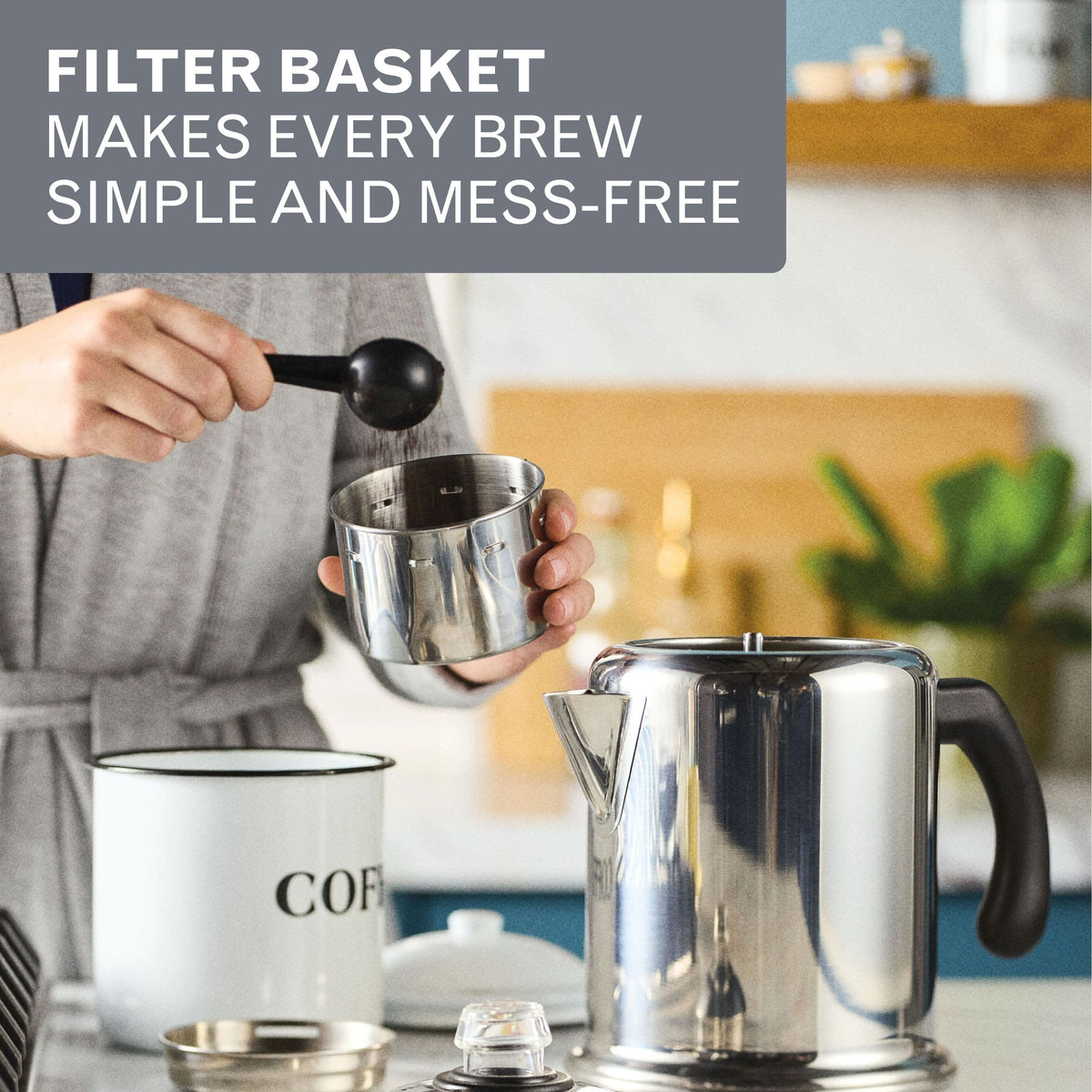 Stainless Steel 8-Cup Coffee Percolator C1709