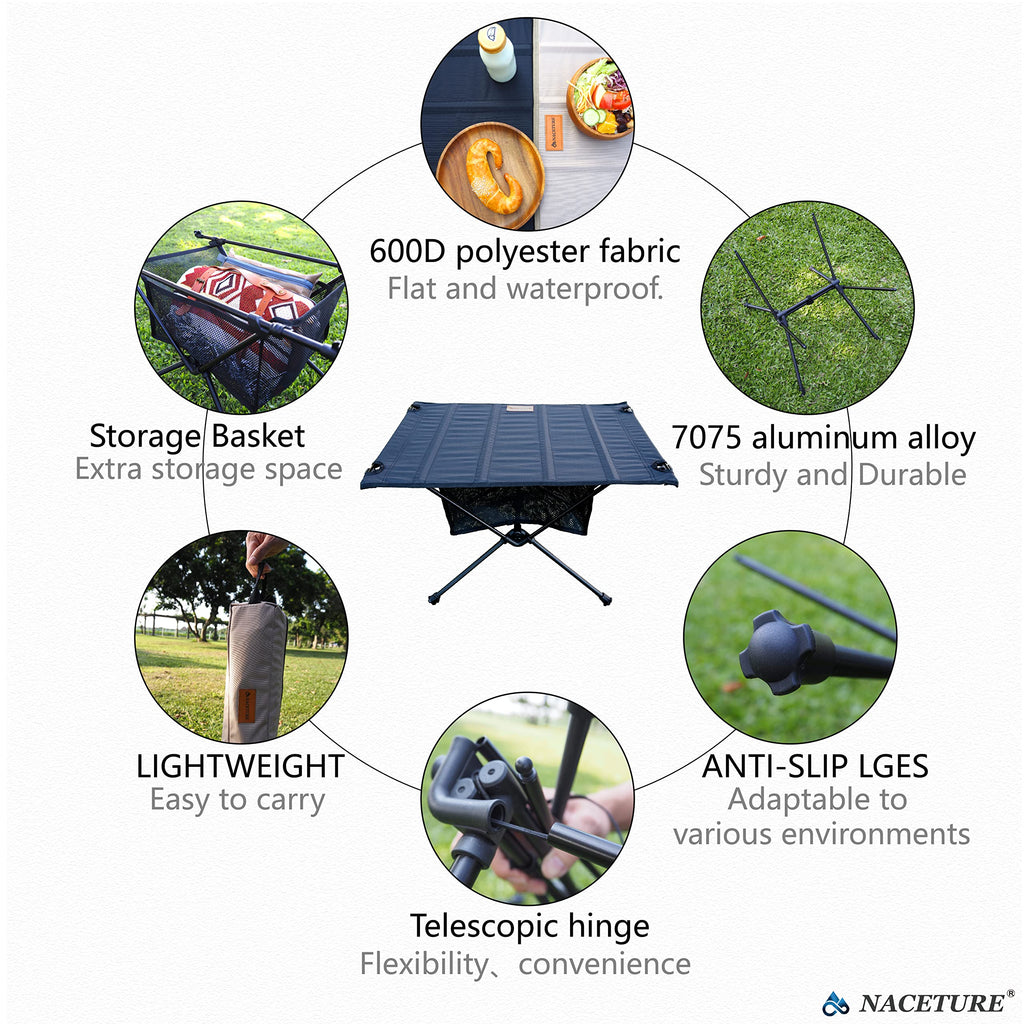 Ultralight Foldable Camping Table with Mesh R7953