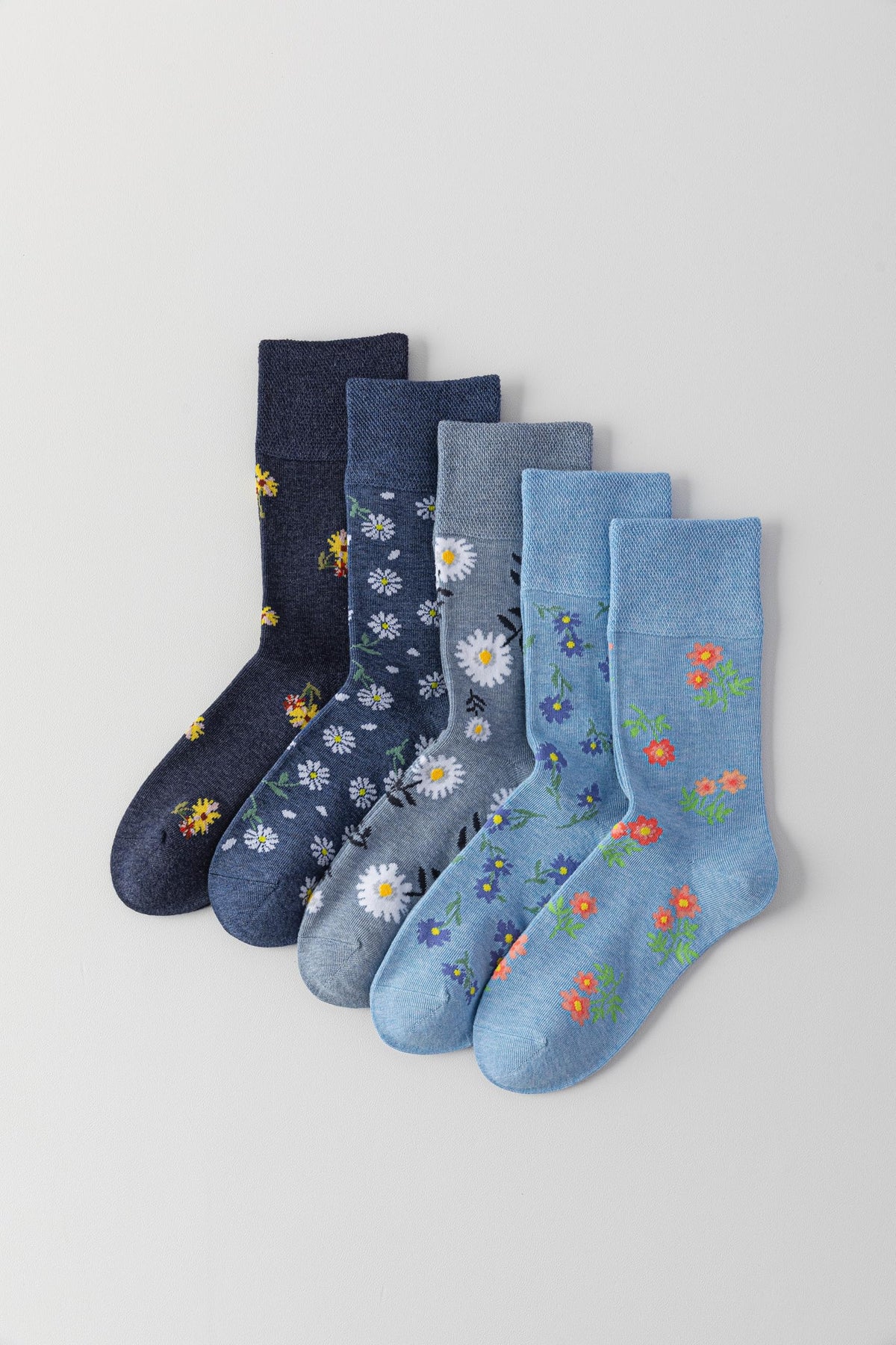Bamboo Viscose Non Binding Crew Socks, 5 Pairs I52822