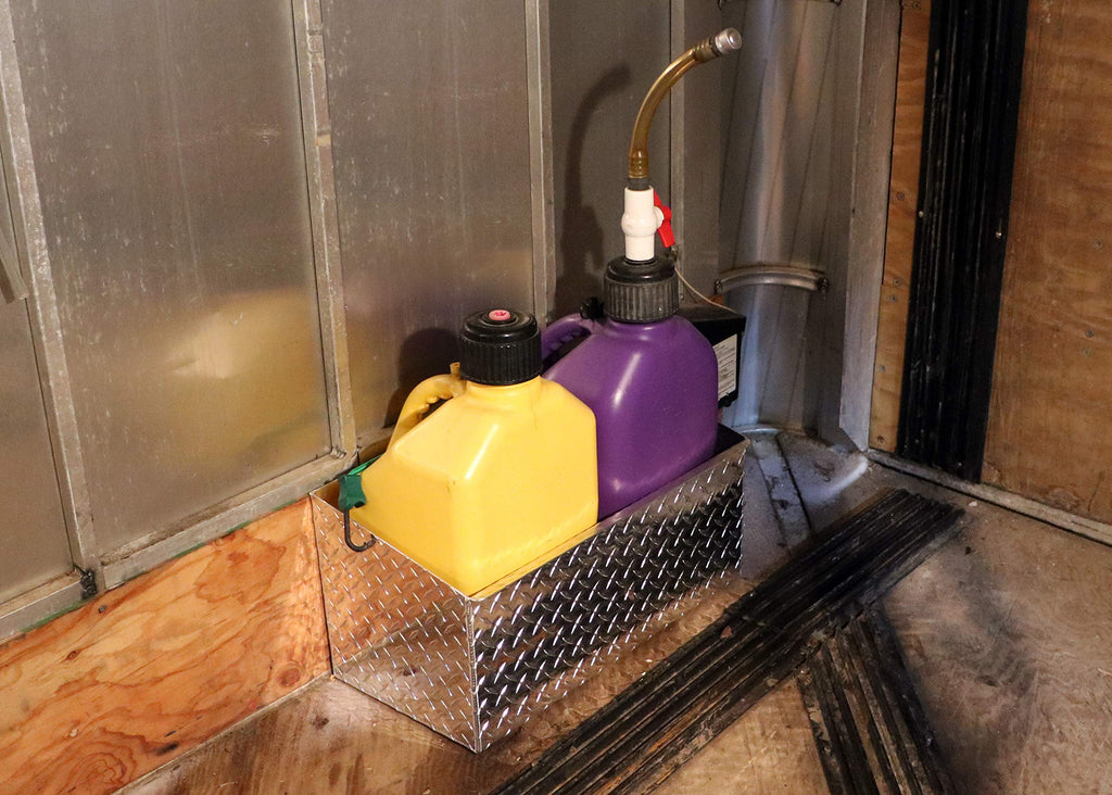 Heavy Duty Dual Gas Can Holder with Base for 5 Gallon Jugs D61408