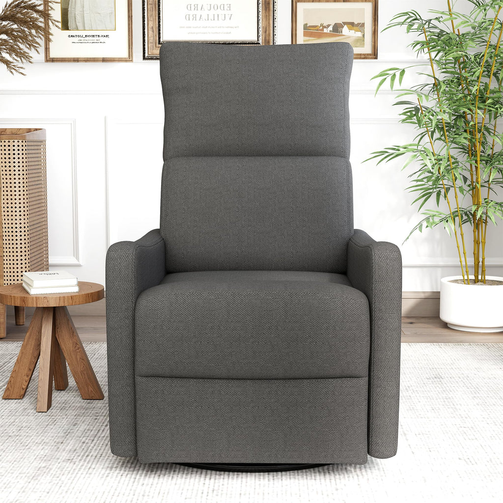 Light Brown Velvet Swivel Rocker Recliner Chair A51735