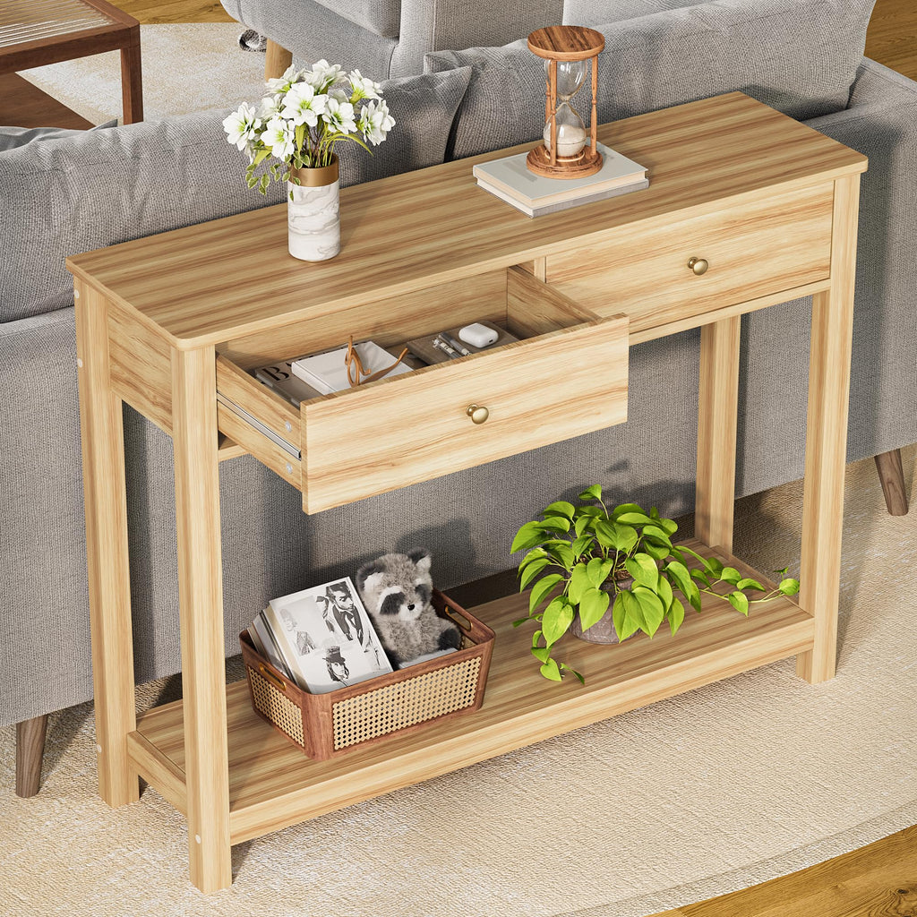 2 Drawer Oak Console Table X8922