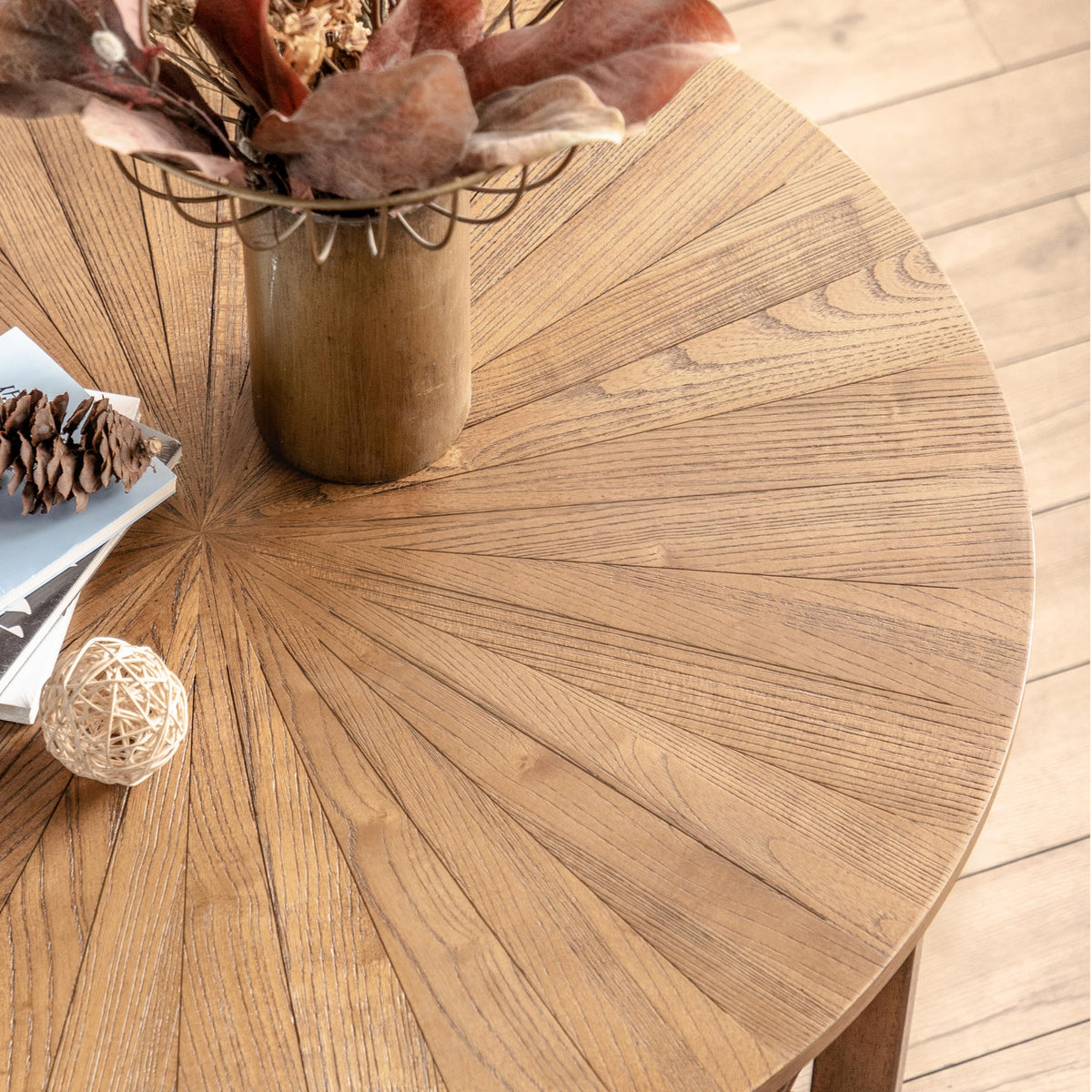 35" Round 2 Tier Wood Coffee Table with Storage Shelf Z381227
