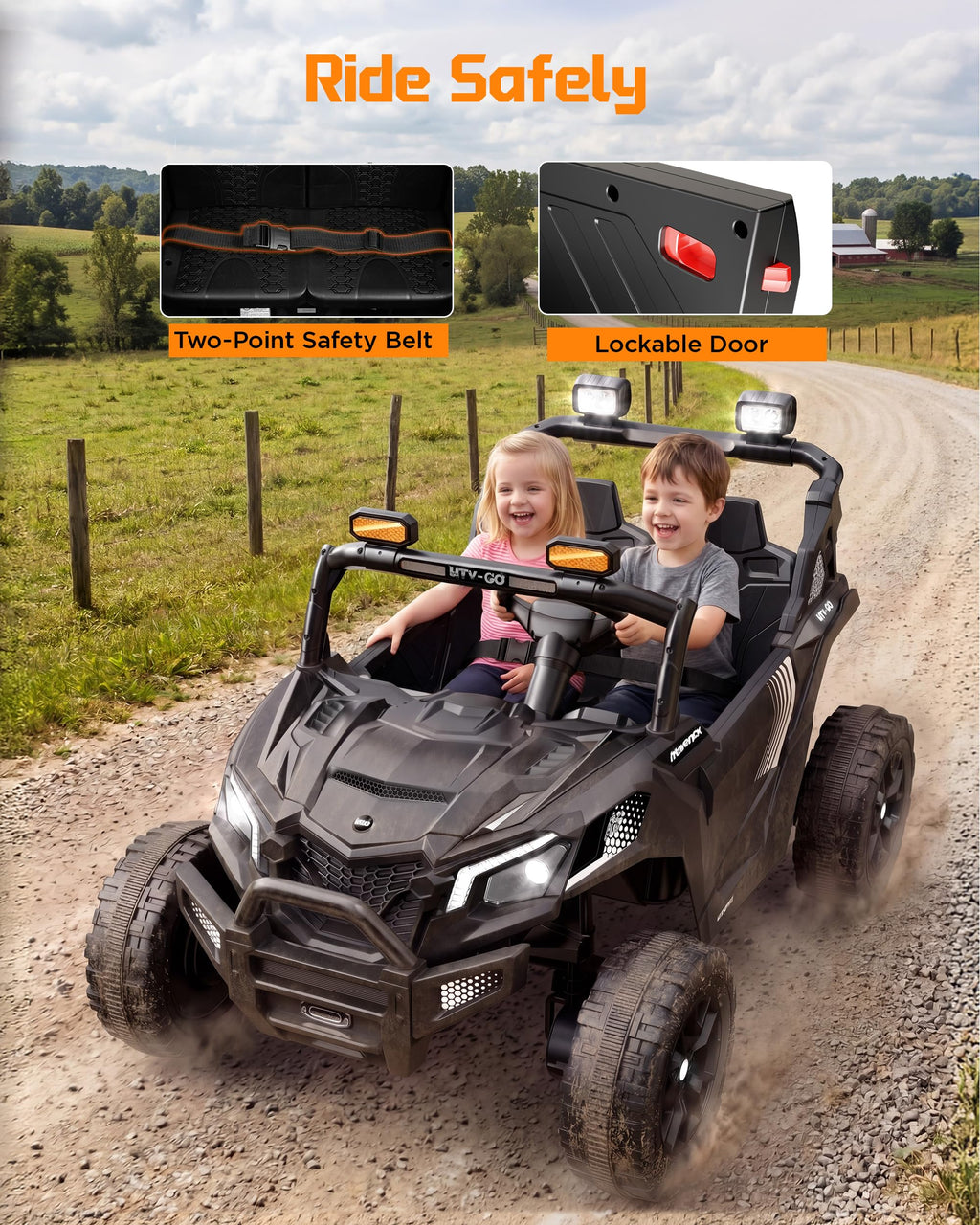 24V Black Ride on Car W682